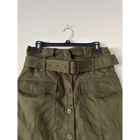 Banana Republic Heritage Green Paperbag Utility Heritage Skirt Size 10 - Picture 5 of 9
